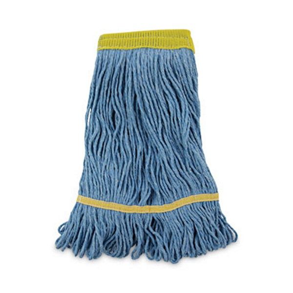 Boardwalk® Super Loop Wet Mop Head, Cotton/synthetic Fiber, 5" Headband, Small Size, Blue, 12/carton