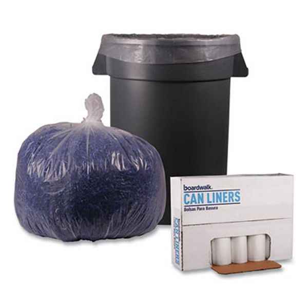 Boardwalk® Low Density Repro Can Liners, 33 Gal, 1.4 Mil, 33" X 39", Clear, 10 Bags/roll, 10 Rolls/carton