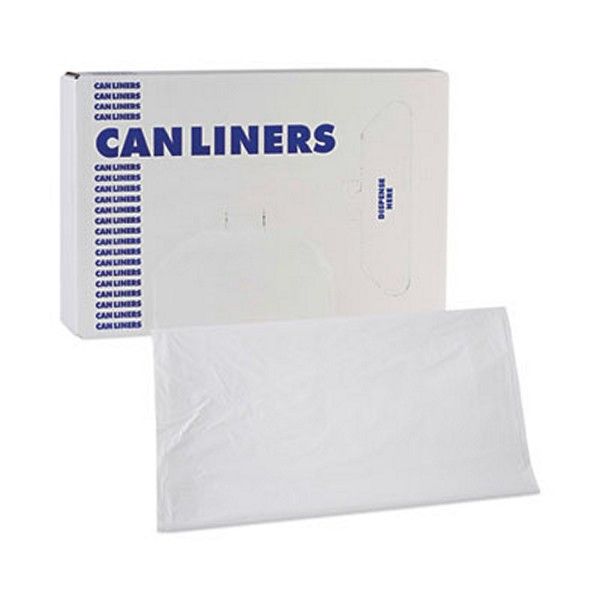 Boardwalk® Linear Low Density Industrial Can Liners, 45 Gal, 0.9 Mil, 40 X 46, White, 100/carton