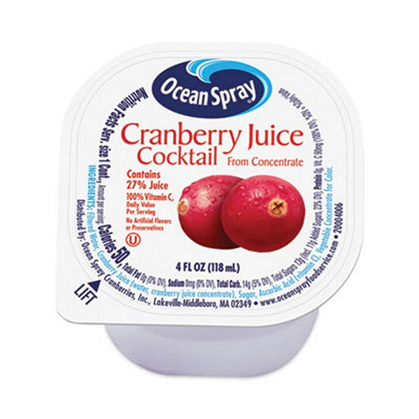 OceanSpray Cranberry Juice Drink, Cranberry, 4 Cup, 18/Box