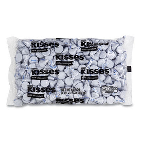 Hershey's Kisses, Milk Chocolate, White Wrappers, 66.7 Bag