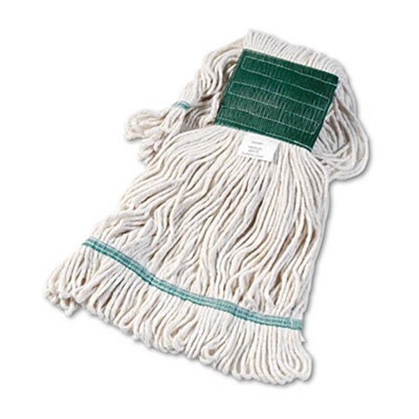 Boardwalk® Super Loop Wet Mop Head, Cotton/synthetic Fiber, 5" Headband, Medium Size, White, 12/carton