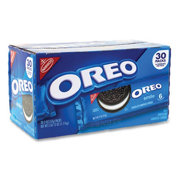 Nabisco Oreo Cookies Single Serve Packs, Chocolate, 2 Pack, 30/box