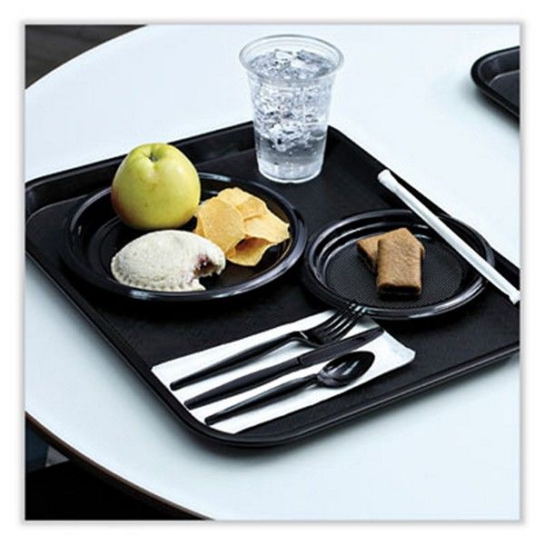 Boardwalk® Hi-Impact Plastic Dinnerware, Plate, 6" Dia, Black, 1,000/carton