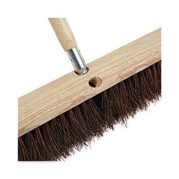 Boardwalk® Metal Tip Threaded Hardwood Broom Handle, 1.13" dia x 60", Natural