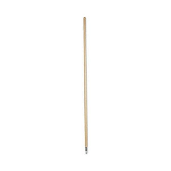 Boardwalk® Metal Tip Threaded Hardwood Broom Handle, 1.13" dia x 60", Natural