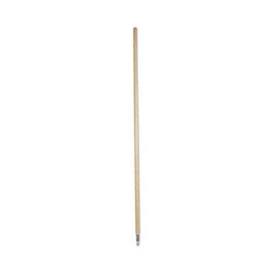 Boardwalk® Metal Tip Threaded Hardwood Broom Handle, 1.13" dia x 60", Natural