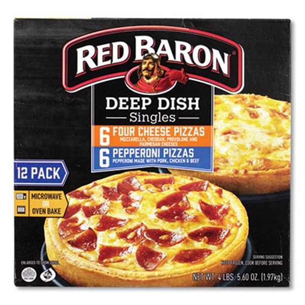 RedBaron Deep Dish Pizza Singles Variety Pack, Four Cheese/pepperoni, 5.5 Pack, 12 Packs/box