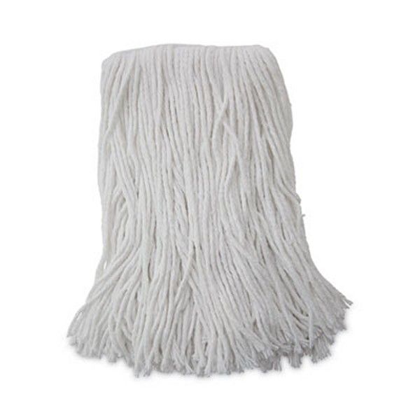 Boardwalk® Mop Head, Value Standard Head, Rayon Fiber, Cut-End, Size No. 16, White, 12/carton