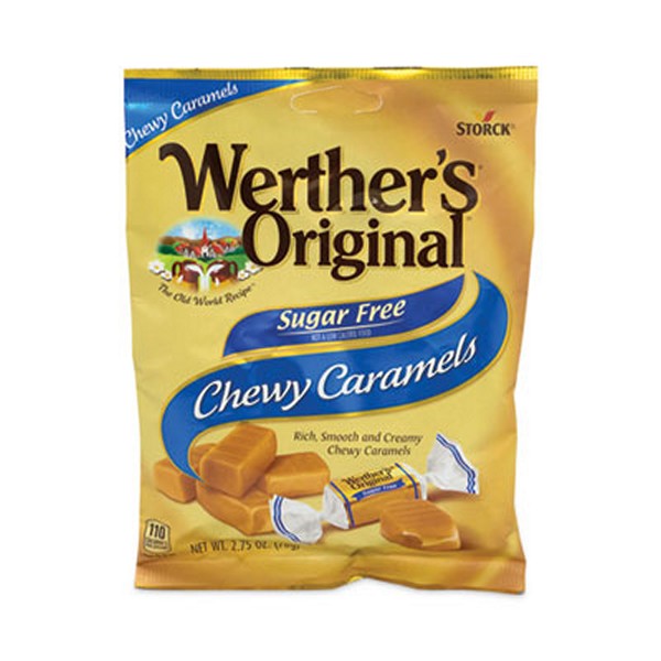 Werther's Sugar Free Chewy Caramel Candy, 2.75 Bag, 3/Pack