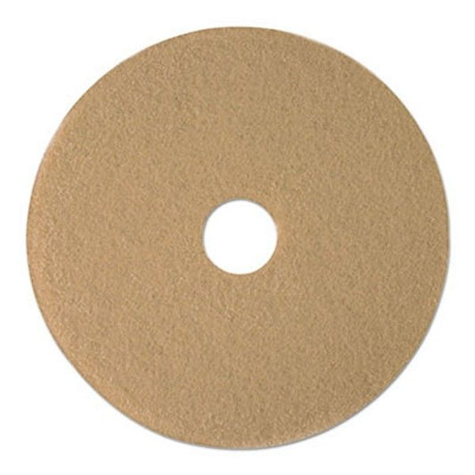 Boardwalk® Burnishing Floor Pads, 19" Diameter, Tan, 5/carton