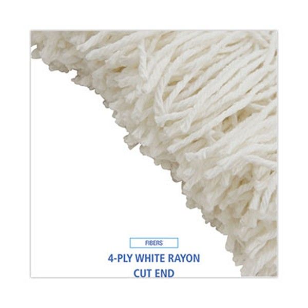 Boardwalk® Mop Head, Premium Saddleback Head, Rayon Fiber, 24-Oz., White, 12/carton