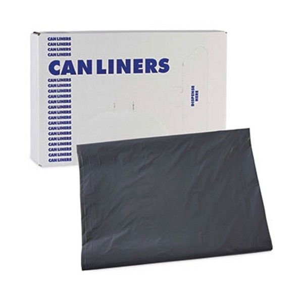 Boardwalk® Linear Low Density Industrial Can Liners, 60 Gal, 1.3 Mil, 38 X 58, Gray, 100/carton