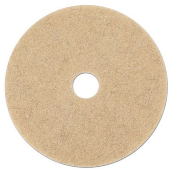 Boardwalk® Natural Hog Hair Burnishing Floor Pads, 21" Diameter, Tan, 5/carton