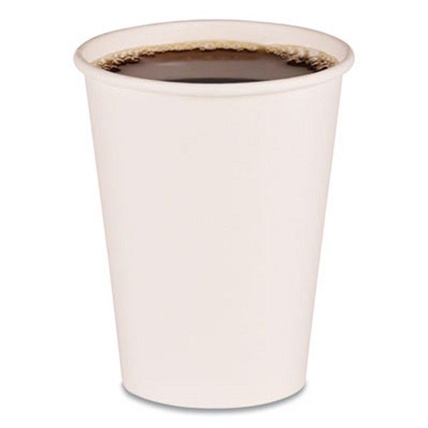 Boardwalk® Paper Hot Cups, 12 oz, White, 50 Cups/Sleeve, 20 Sleeves/Carton