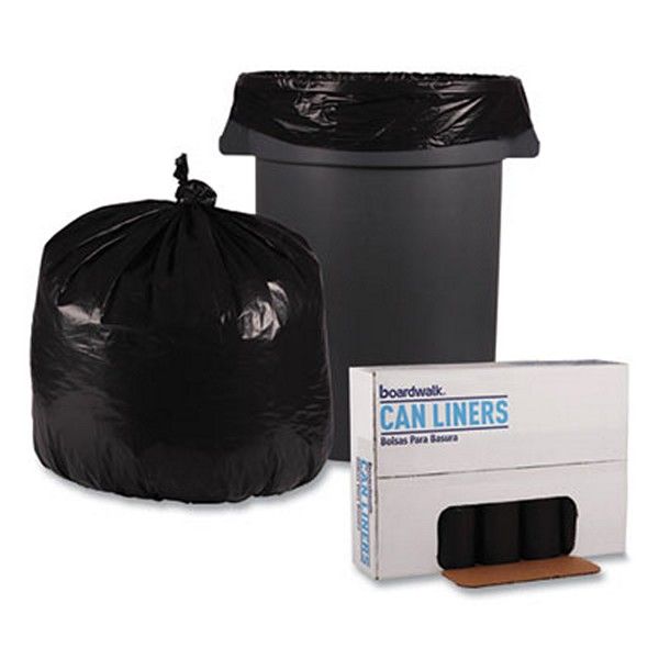 Boardwalk® Low Density Repro Can Liners, 33 Gal, 1.6 Mil, 33" X 39", Black, 10 Bags/roll, 10 Rolls/carton