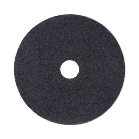 Boardwalk® Stripping Floor Pads, 19" Diameter, Black, 5/carton