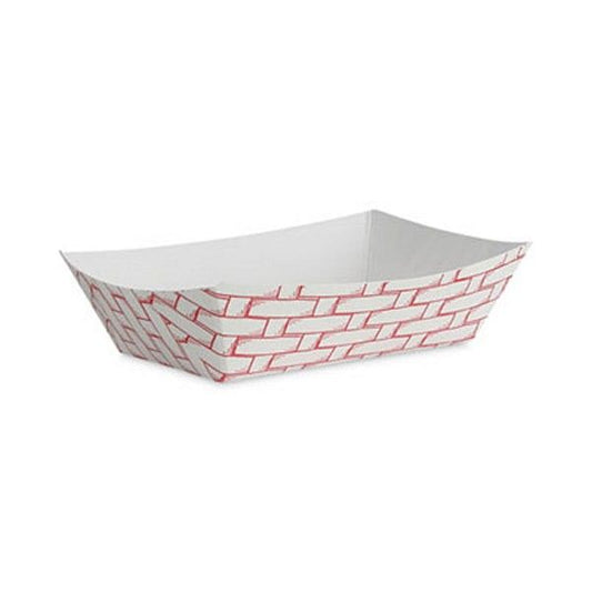 Boardwalk® Paper Food Baskets, 0.25 Lb Capacity, 2.69 X 1.05 X 4, Red/white, 1,000/carton