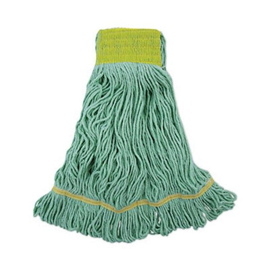 Boardwalk® Ecomop Looped-End Mop Head, Recycled Fibers, Large Size, Green, 12/carton