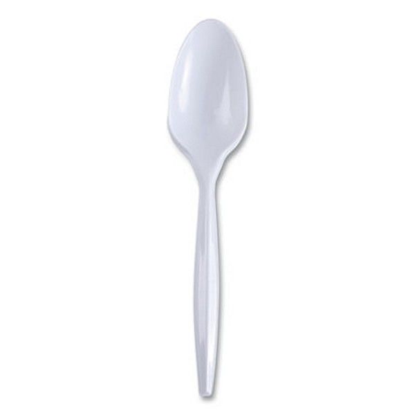 Boardwalk® Mediumweight Wrapped Polypropylene Cutlery, Teaspoon, White, 1,000/carton