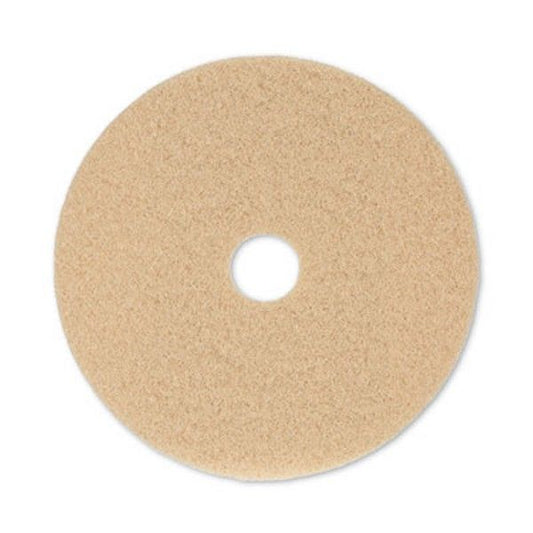 Boardwalk® Burnishing Floor Pads, 20" Diameter, Tan, 5/carton