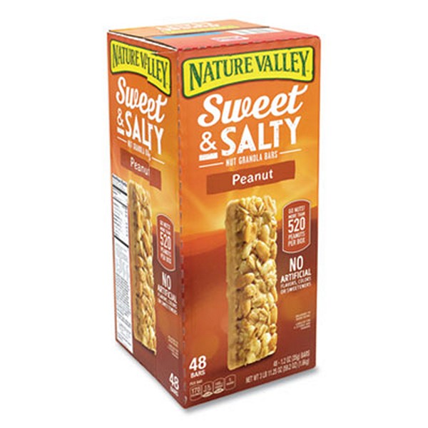 NaturVally Granola Bars, Sweet And Salty Peanut, 1.2 Pouch, 48/box