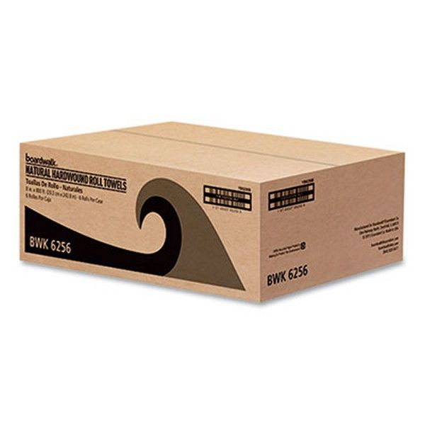 Boardwalk® Hardwound Paper Towels, Nonperforated, 1-Ply, 8" x 800 ft, Natural, 6 Rolls/Carton