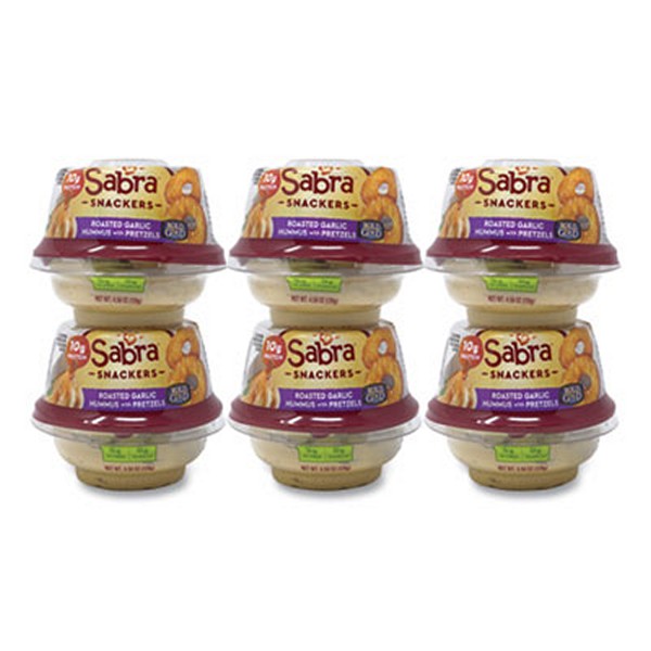 Sabra Classic Hummus With Pretzel, 4.56 Cup, 6 Cups/pack