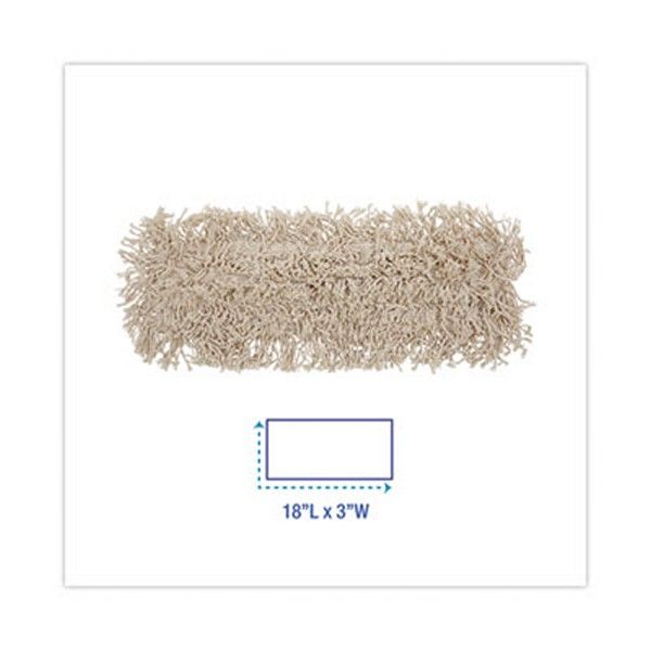 Boardwalk® Mop Head, Dust, Cotton, 18 X 3, White