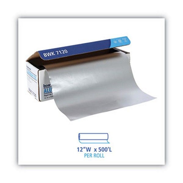 Boardwalk® Heavy-Duty Aluminum Foil Roll, 12" X 500 Ft