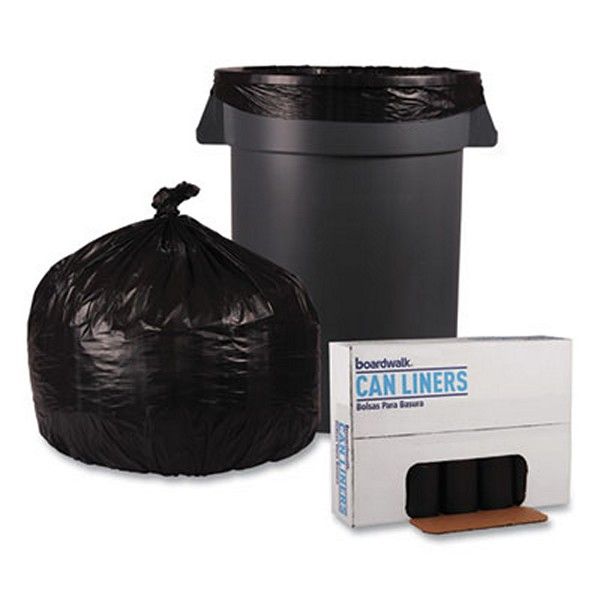 Boardwalk® Low-Density Waste Can Liners, 33 Gal, 0.5 Mil, 33" X 39", Black, 200/carton