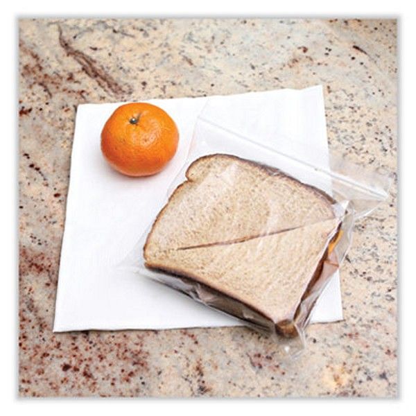 Boardwalk® Reclosable Food Storage Bags, Sandwich, 1.15 Mil, 6.5" X 5.89", Clear, 500/box