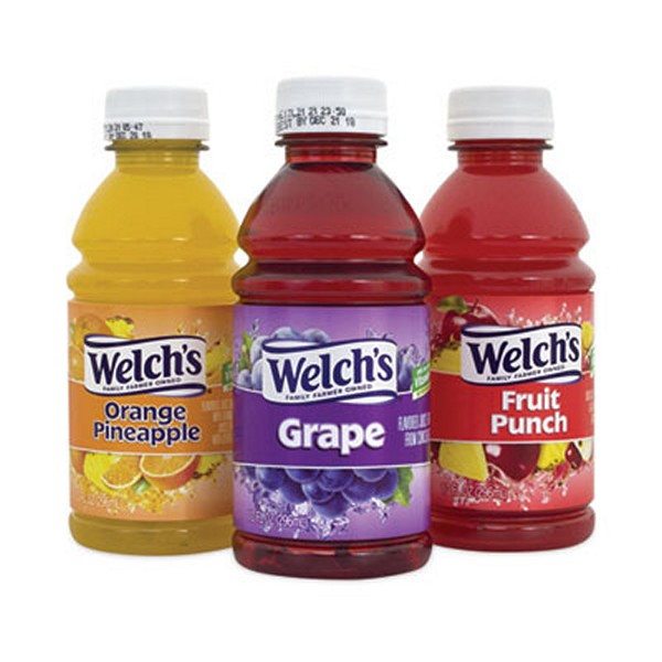 Welch's Fruit Juice Variety Pack, Fruit Punch, Grape, and Orange Pineapple, 10 Bottles, 24/Carton