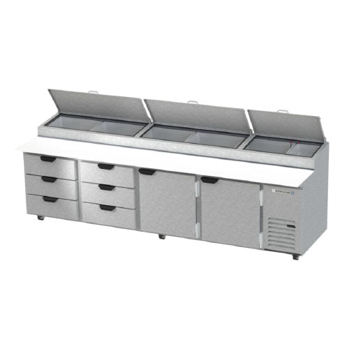 Beverage Air, DPD119HC-6T, Refrigerated Counter, Pizza Prep Table