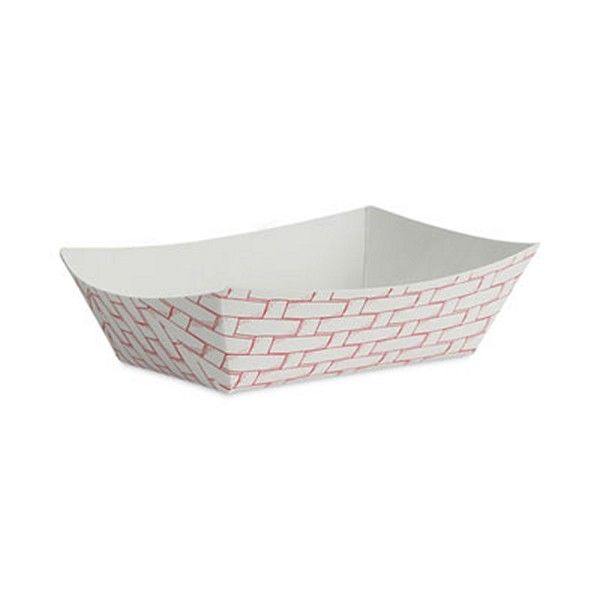 Boardwalk® Paper Food Baskets, 0.5 Lb Capacity, Red/white, 1,000/carton