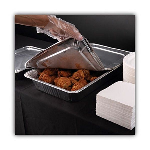 Boardwalk® Aluminum Steam Table Pan Lids, Fits Full-Size Pan, Deep,12.88 x 20.81 x 0.63, 50/Carton