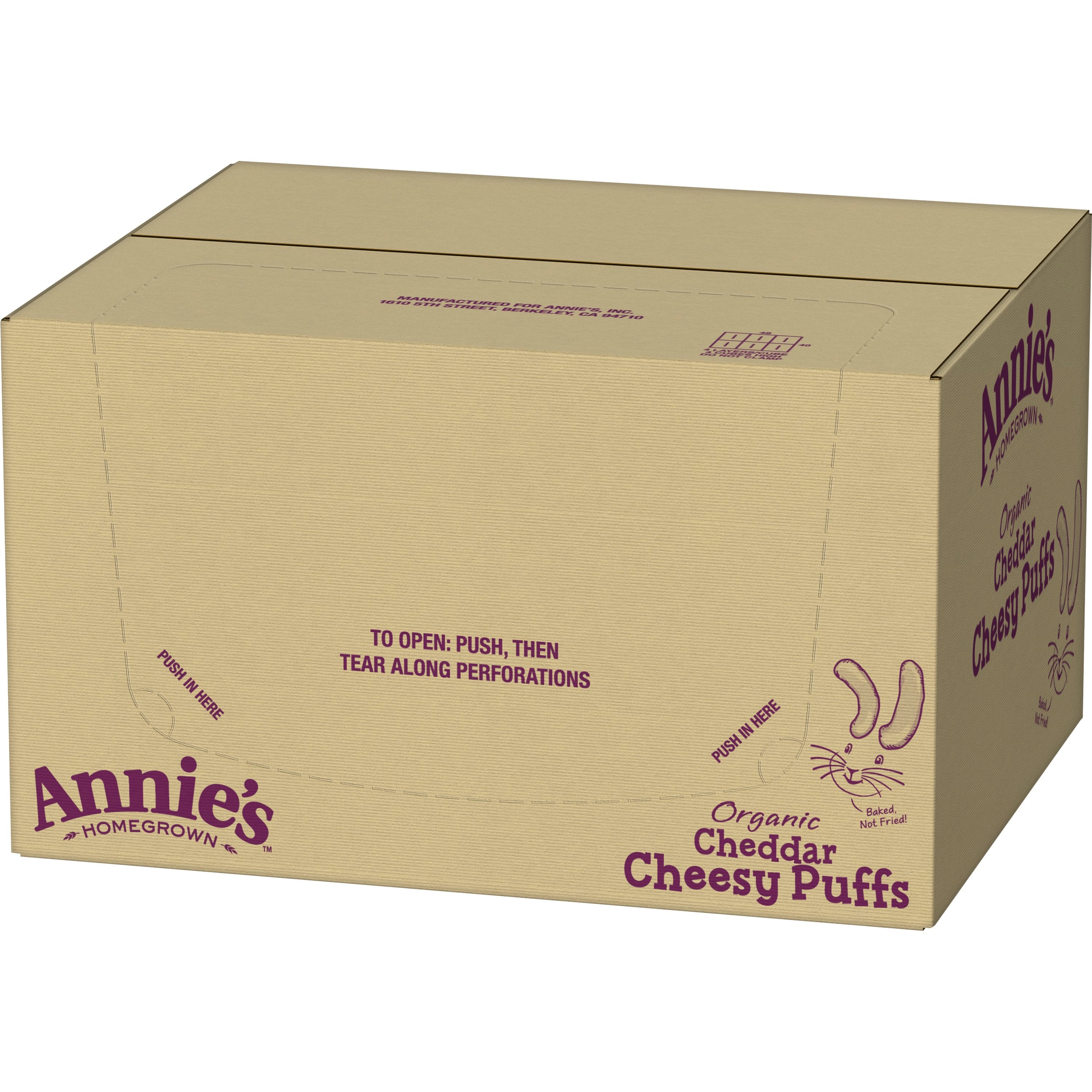 Annie's Cheesy Baked Corn Puffs Organic Cheddar (ct)4 Ounce Size - 12 Per Case