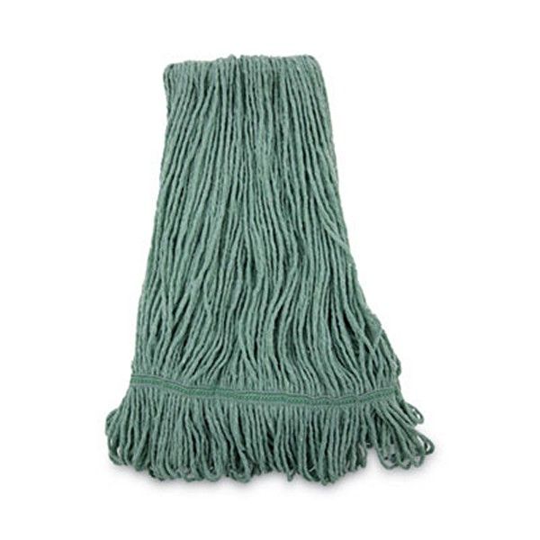 Boardwalk® Mop Head, Premium Standard Head, Cotton/Rayon Fiber, Medium, Green, 12/Carton