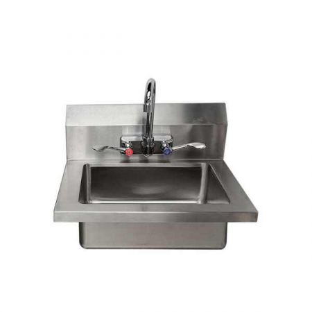Eco Series 18" Hand Sink with Wrist Blade Handles - Premium Stainless Steel Wall Mount for Restaurants and Hotels