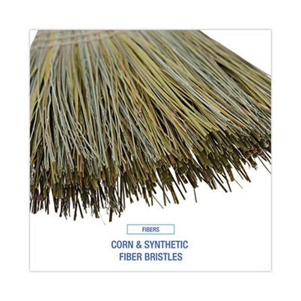 Boardwalk® Corn/fiber Brooms, Corn/synthetic Fiber Bristles, 60" Overall Length, Gray/natural, 6/carton