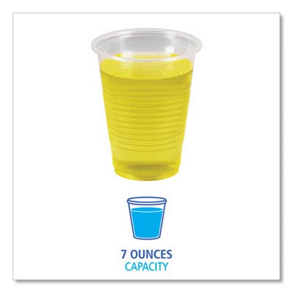 Boardwalk® Translucent Plastic Cold Cups, 7 oz, Polypropylene, 100 Cups/Sleeve, 25 Sleeves/Carton