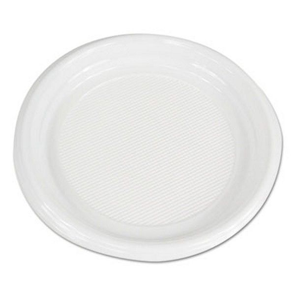 Boardwalk® Hi-Impact Plastic Dinnerware, Plate, 9" Dia, White, 500/carton