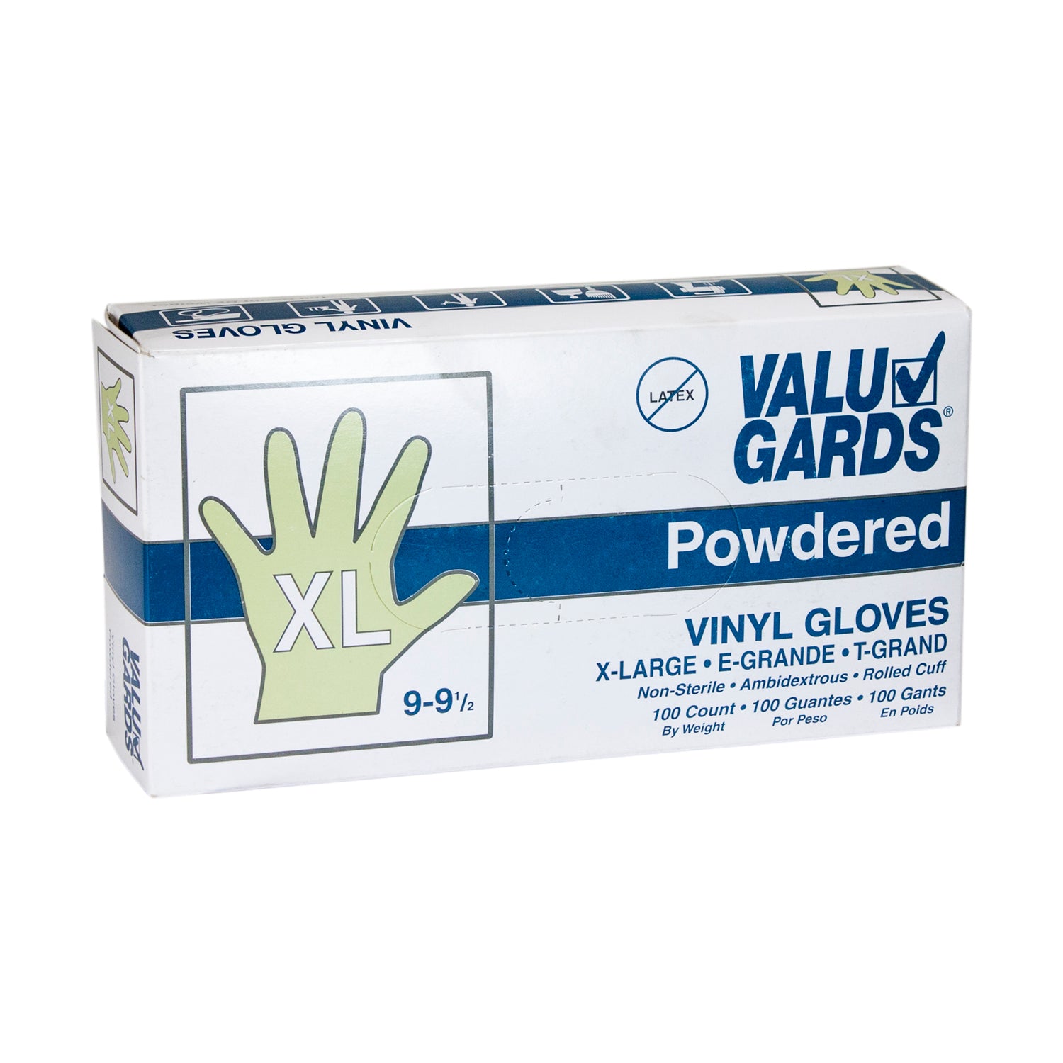 Valugards Hgi Powdered Extra Large Vinyl Glove Ea 100 Each - 1000 Per Case