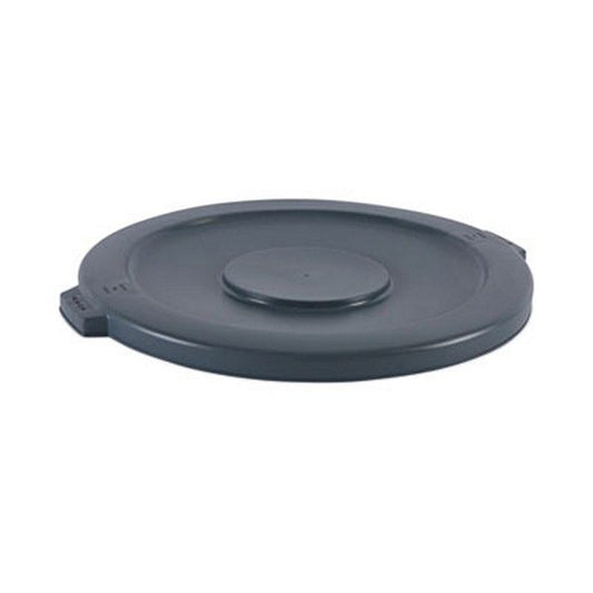 Boardwalk® Lids For 44 Gal Waste Receptacles, Flat-Top, Round, Plastic Gray