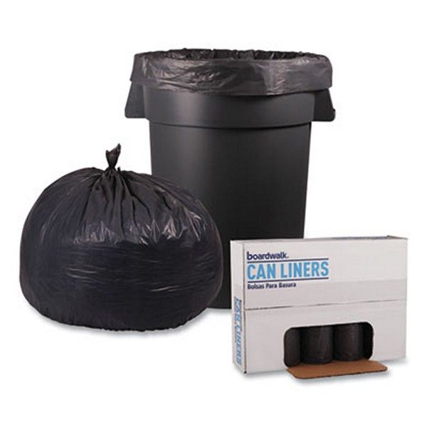 Boardwalk® Low-Density Waste Can Liners, 56 Gal, 1.1 Mil, 43" X 47", Gray, 100/carton