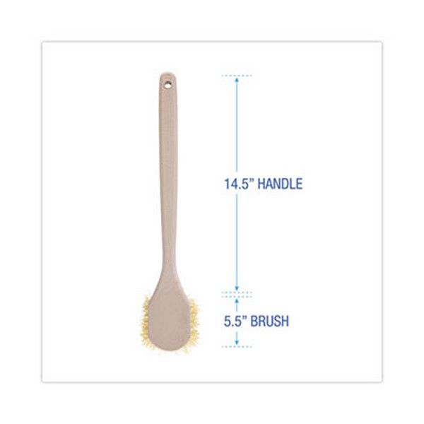 Boardwalk® Utility Brush, Cream Polypropylene Bristles, 5.5 Brush, 14.5" Tan Plastic Handle