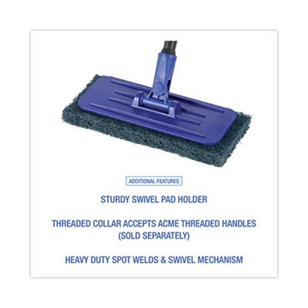 Boardwalk® Swivel Pad Holder, Plastic, Blue, 4 X 9, 12/carton