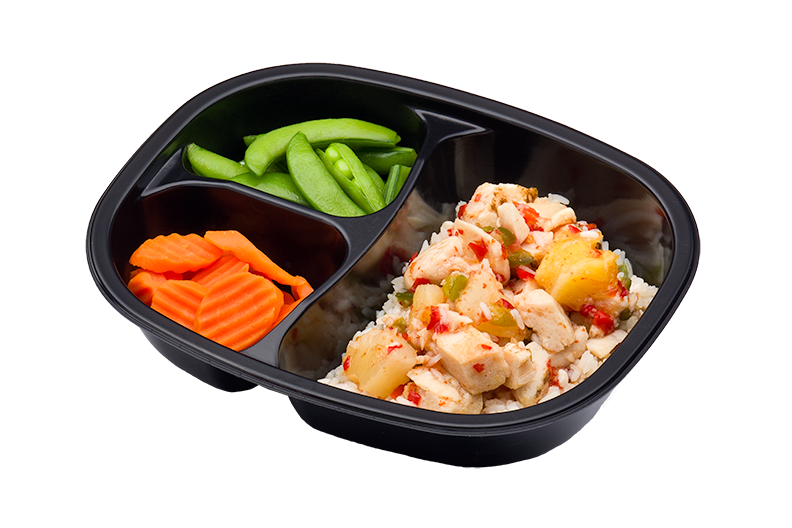 Sweet & Sour Chicken Over White Rice With Sweet Sour Blend Carrots Brussels Sprouts 13 Ounce - Case of 20