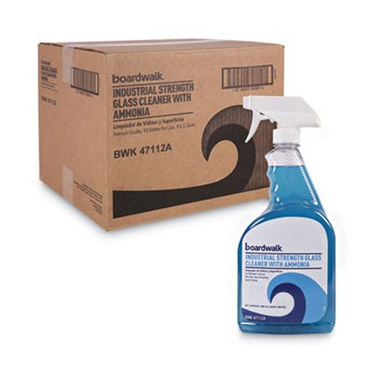 Boardwalk® Industrial Strength Glass Cleaner With Ammonia, 32 Oz Trigger Spray Bottle, 12/carton