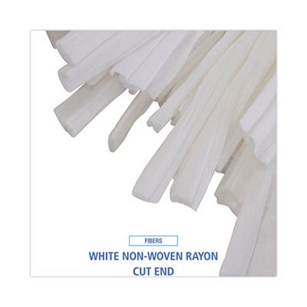 Boardwalk® Nonwoven Cut End Edge Mop, Rayon/polyester, #20, White, 12/carton